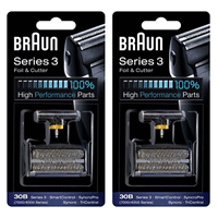 Braun 30B Foil and Cutter Combination, 2 Pack (Fits Syncro, TriControl, SmartControl)