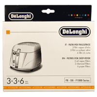 Delonghi FK8 Filter Kit. Includes 3 Oil-Vapor Filters & 3 Carcoal Filters- Fits DeLonghi Models D895