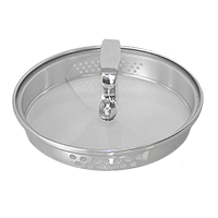 T-Fal TS-1600004794 Emeril Stainless steel Glass lid with strainer (small and large holes) for 1.5 qt Sauce Pan. Only fits Emeril's copper bottom cookware line.
